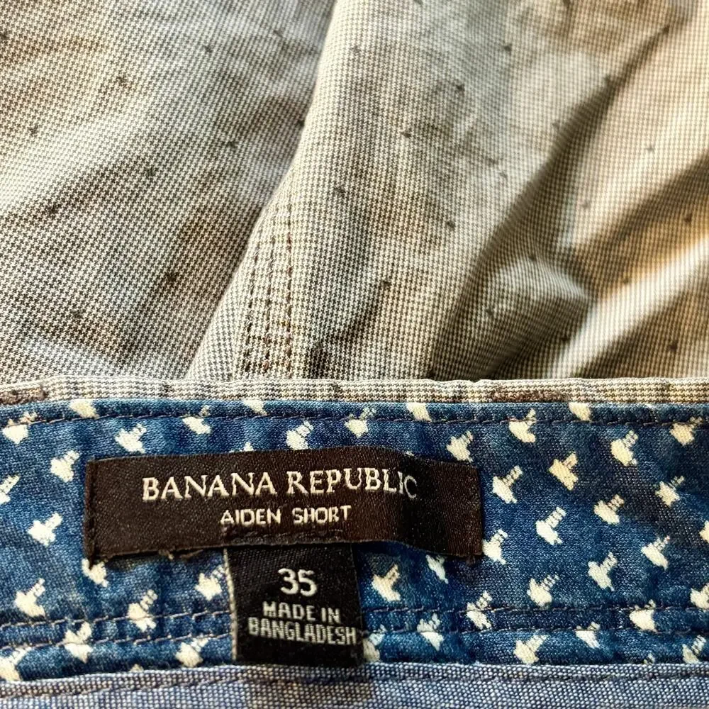 Banana Republic Aiden Shorts Urban Gray W35 L9 Belted Flat Front 100% Cotton